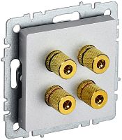 Розетка аудио без рамки IEK Brite РА10-БрА 4-м. алюминий картинка